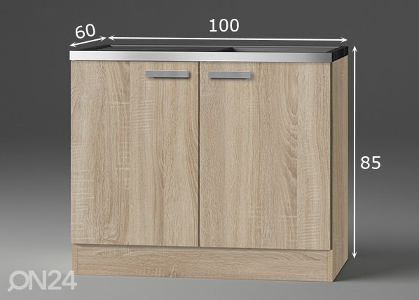 Keittiön allaskaappi Neapel 100 cm mitat