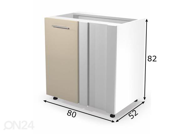 Keittiön kulmakaappi 100 cm mitat