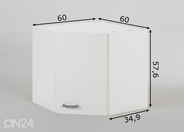 Keittiön kulmakaappi Klassik 60 mitat