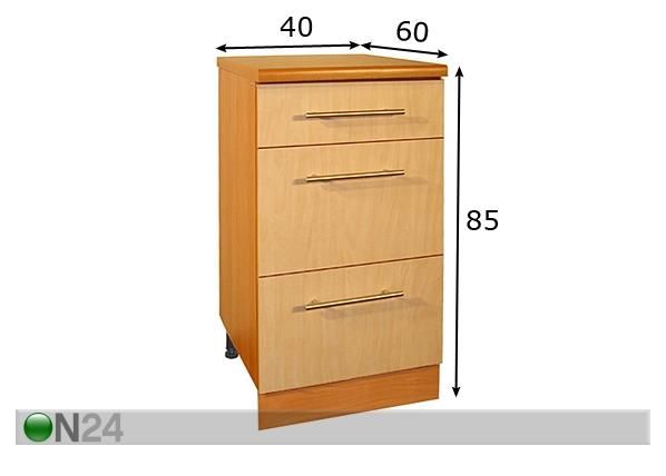 Keittiön laatikosto mitat