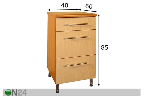 Keittiön laatikosto mitat