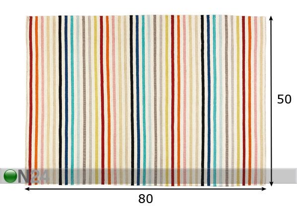 Keittiön matto RAINBOW 50x80 cm cm mitat