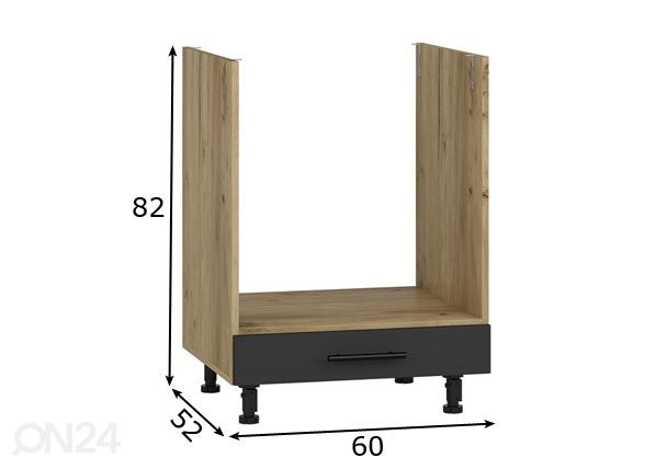 Keittiön uunikaappi 60 cm mitat