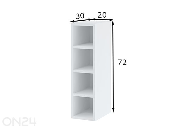 Keittiön yläkaappi 20x72 cm