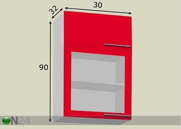 Keittiön yläkaappi 30 cm mitat