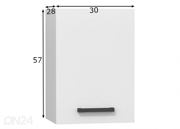 Keittiön yläkaappi 30 cm mitat