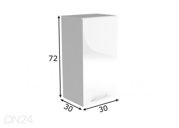 Keittiön yläkaappi 30 cm mitat