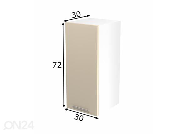 Keittiön yläkaappi 30 cm mitat