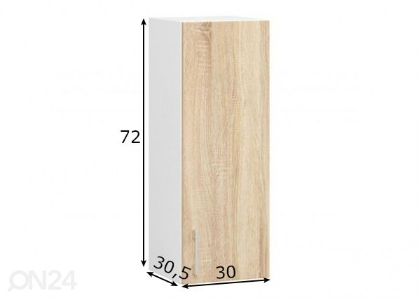Keittiön yläkaappi 30 cm mitat