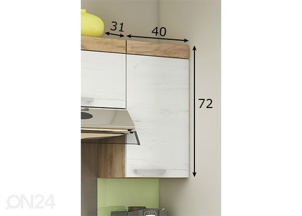 Keittiön yläkaappi 40 cm mitat