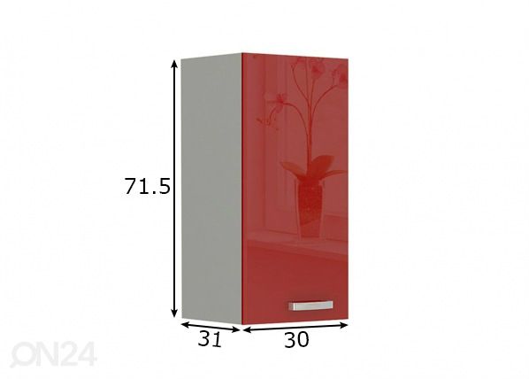 Keittiön yläkaappi 40 cm mitat