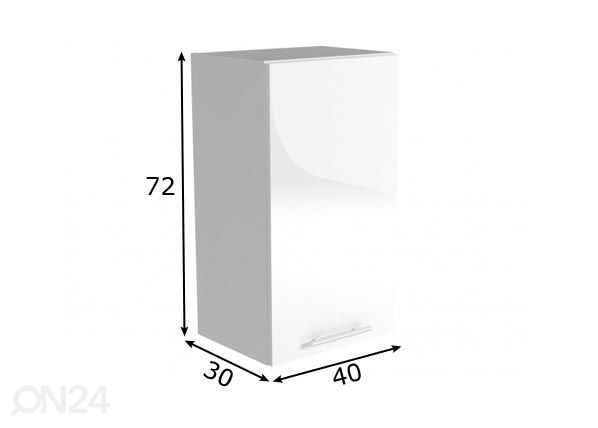 Keittiön yläkaappi 40 cm mitat