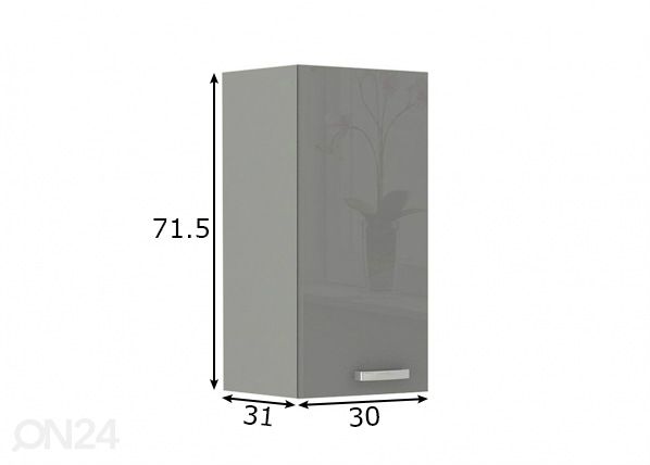 Keittiön yläkaappi 40 cm mitat