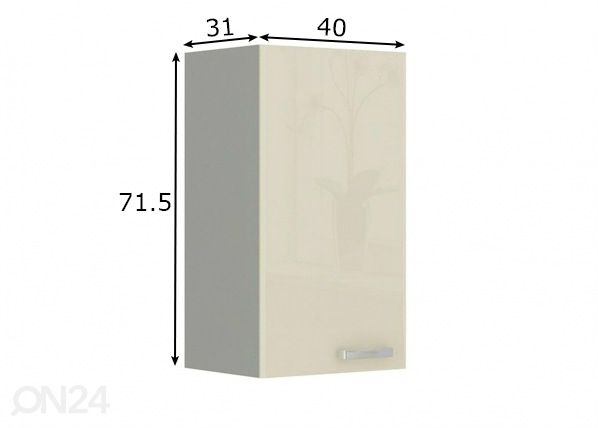 Keittiön yläkaappi 40 cm mitat