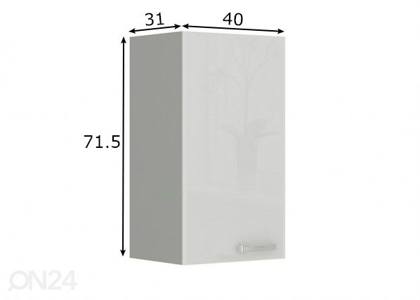 Keittiön yläkaappi 40 cm mitat
