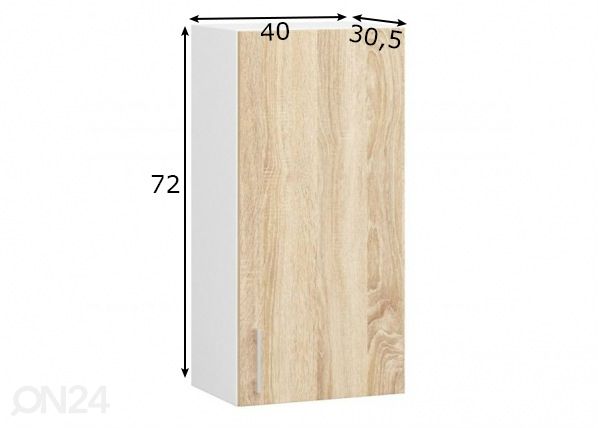 Keittiön yläkaappi 40 cm mitat