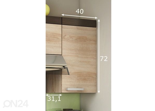 Keittiön yläkaappi 40 cm mitat