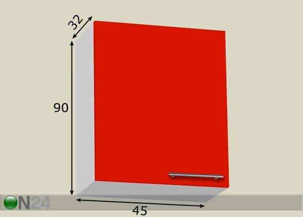 Keittiön yläkaappi 45 cm mitat