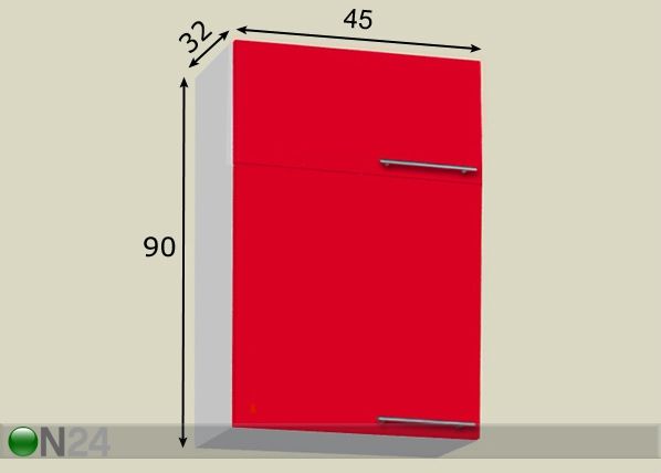 Keittiön yläkaappi 45 cm mitat