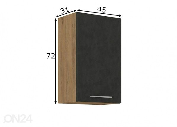 Keittiön yläkaappi 45 cm mitat
