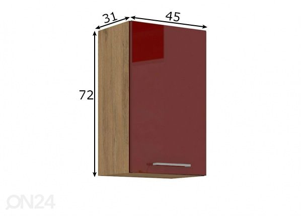 Keittiön yläkaappi 45 cm mitat