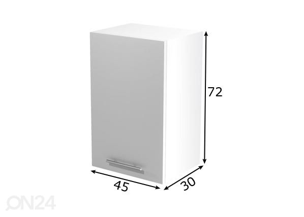 Keittiön yläkaappi 45 cm mitat