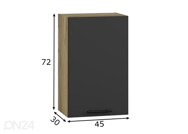 Keittiön yläkaappi 45 cm mitat