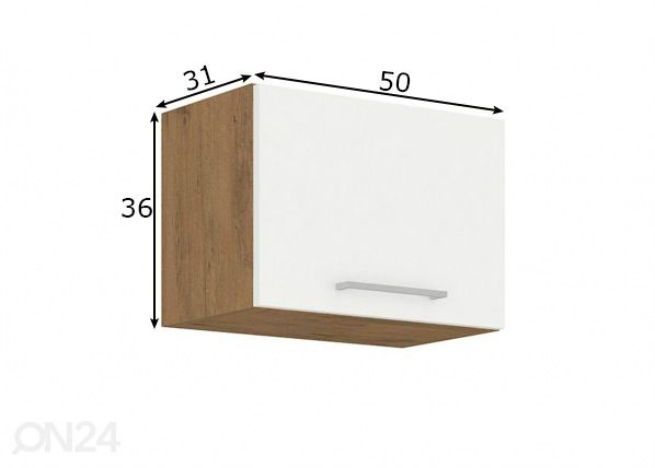 Keittiön yläkaappi 50 cm mitat