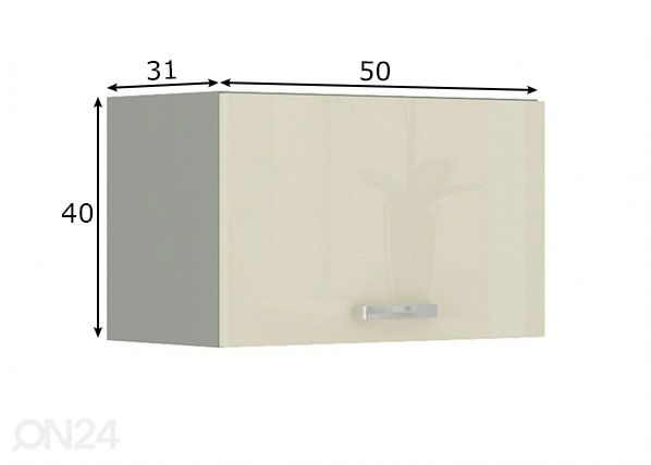 Keittiön yläkaappi 50 cm mitat