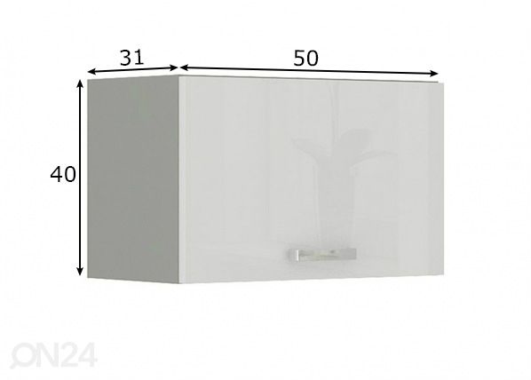 Keittiön yläkaappi 50 cm mitat