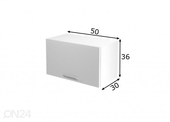 Keittiön yläkaappi 50 cm mitat