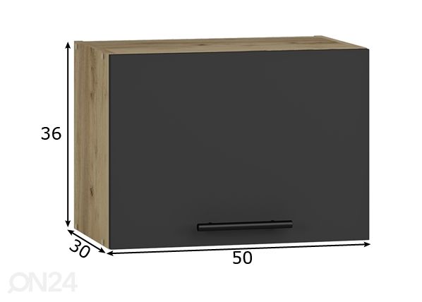Keittiön yläkaappi 50 cm mitat