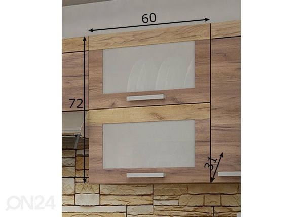Keittiön yläkaappi 60 cm mitat