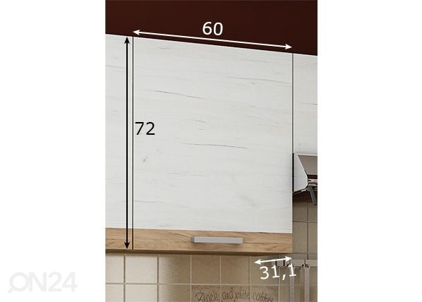 Keittiön yläkaappi 60 cm mitat
