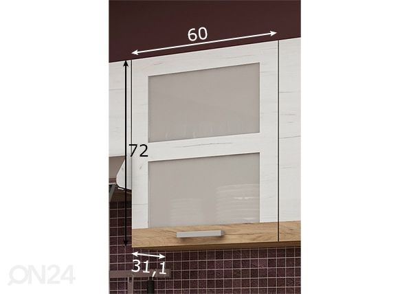 Keittiön yläkaappi 60 cm mitat