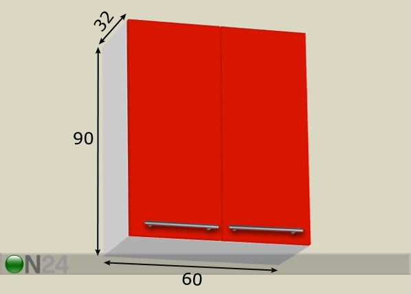 Keittiön yläkaappi 60 cm mitat