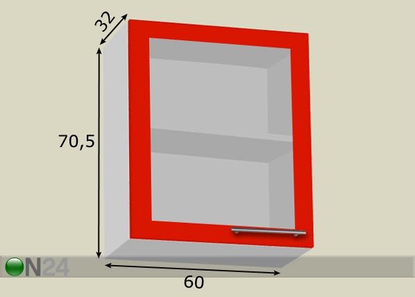Keittiön yläkaappi 60 cm mitat