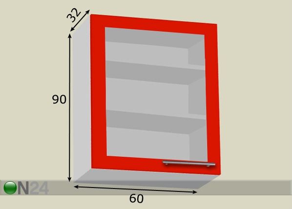 Keittiön yläkaappi 60 cm mitat