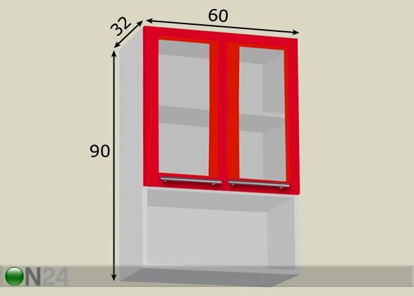 Keittiön yläkaappi 60 cm mitat