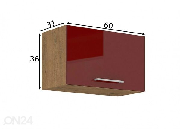 Keittiön yläkaappi 60 cm mitat