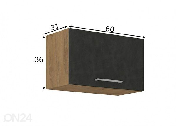 Keittiön yläkaappi 60 cm mitat