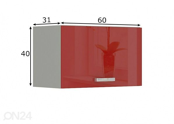 Keittiön yläkaappi 60 cm mitat