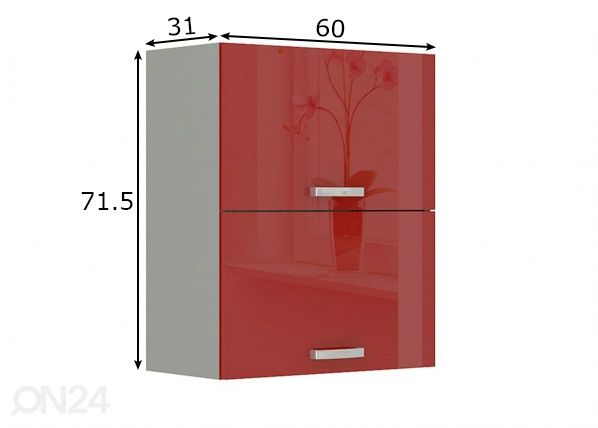 Keittiön yläkaappi 60 cm mitat