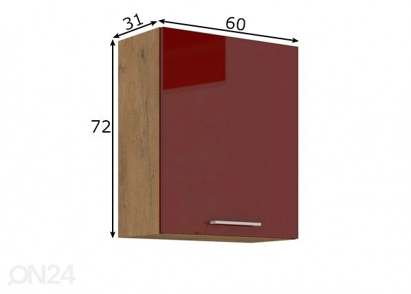 Keittiön yläkaappi 60 cm mitat