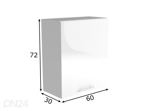 Keittiön yläkaappi 60 cm mitat