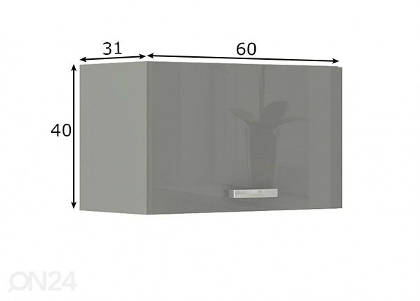 Keittiön yläkaappi 60 cm mitat