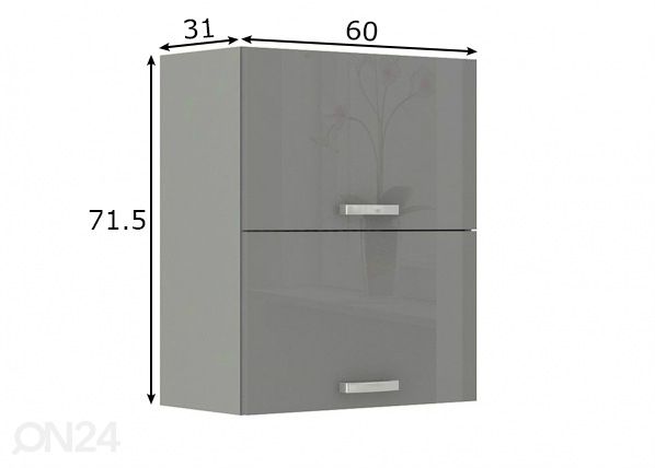 Keittiön yläkaappi 60 cm mitat