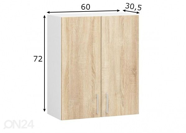 Keittiön yläkaappi 60 cm mitat