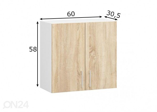 Keittiön yläkaappi 60 cm mitat