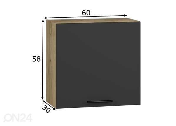 Keittiön yläkaappi 60 cm mitat